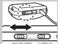 BASS | OFF | TREBLE L | STEREO | R