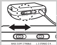 BASS | OFF | TREBLE L | STEREO | R