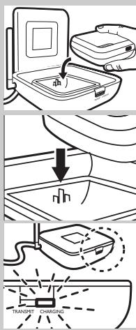 Diagram illustrating a battery charging process with labeled components and charging direction
