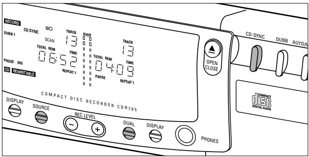 PHILIPS CDR200BK - Synchronized digital recording from an external CD player - CD-SYNC - 1
