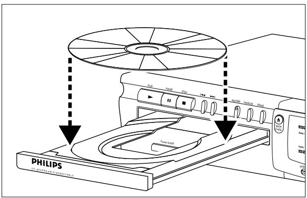 PHILIPS CDR200BK - Mise en place des disques - 1