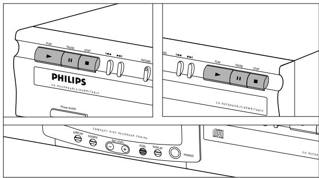 PHILIPS CDR200BK - Reproduccion de discs en las unidades 1 y 2 - 1