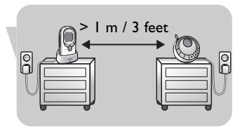 > 1 m / 3 feet