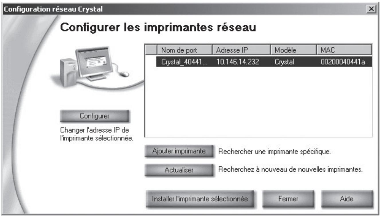 PHILIPS CRYSTAL 665 - Installation de l'imprimante Crystal Printer en tant qu'imprimante réseau - 3