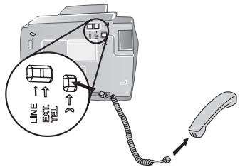 PHILIPS FAX JET 335 - Raccorder le combiné - 1
