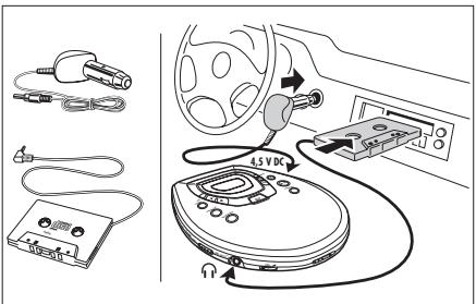 PHILIPS AZT9230 - Utilisation en voiture (connecteurs fournis ou en option) - 1