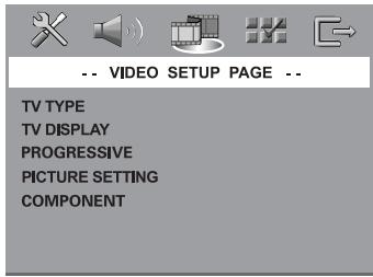 PHILIPS LX8300SA - Menu Reglages video - 1