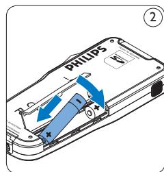 PHILIPS LFH0955 - Einsetzen der Batterien - 2