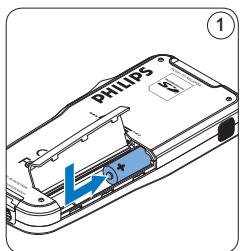 PHILIPS LFH0955 - Einsetzen der Batterien - 1
