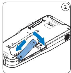 PHILIPS LFH0955 - Inserimento delle batterie - 2