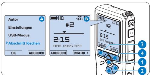 PHILIPS LFH0955 - Löschen eines Abschnittes innerhalb eines Diktats - 1