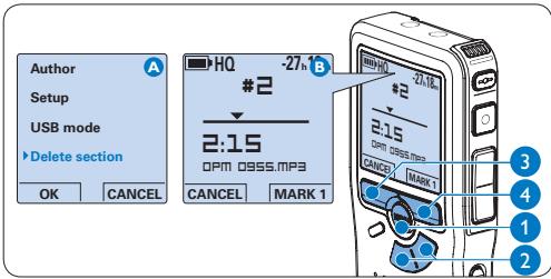 PHILIPS LFH0955 - Een gedeelte van een dictaat verwijderen - 1