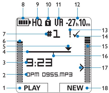 PHILIPS LFH0955 - Panorama - indicatori e symboli del display - 1