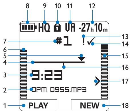 PHILIPS LFH0955 - Overview - display indicators and symbols - 1