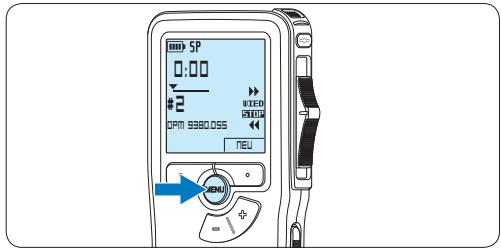 PHILIPS LFH9398 - Mikrofonempfindlichkeit einstellen Stellen Sie die Mikrofonempfindlichkeit Ihrem Umfeld und Ihrem Diktierverhalten entsprechend ein. - 1