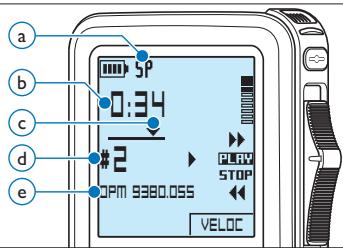 a b c d e 0:34 #2 OPM 9380.055 PLAY STOP VELOC