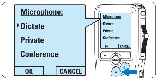 Microphone: ►Dictate Private Conference OK CANCEL Microphone: ►Dictate Private Conference OK CANCEL