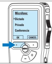 Microfono: ► Dictado Privado Conferencia OK CANCEL