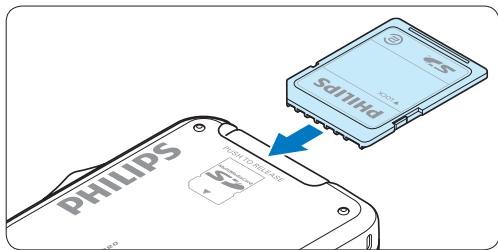 PHILIPS LFH9398 - Einsetzen und Auswerfen der Speicherkarte - 1