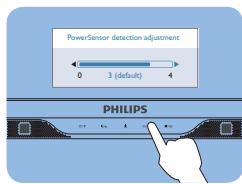 PowerSensor detection adjustment 0 3 (default) 4 PHILIPS