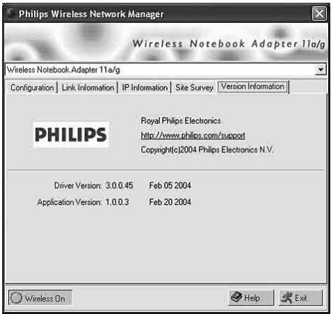 PHILIPS CPWNA100 - - Version information (version) - 1