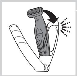 PHILIPS BG 2036 - Shaving with the back shaving attachment (BG2036/BG2038 only) - 2