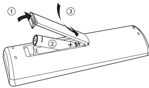 PHILIPS DCM2260 - Installation de la pile de la télécommande - 1