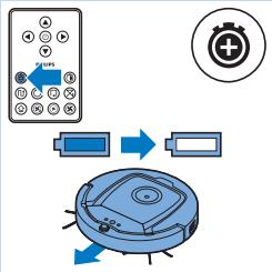 PHILIPS FC8820/01 SMARTPRO ACTIVE - De knoppen voor de reinigingstijd gebruiken - 1