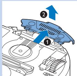Diagram of a mechanical component with numbered parts and directional arrows indicating assembly or movement