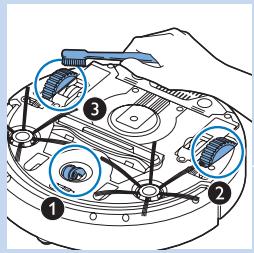 PHILIPS FC8820/01 SMARTPRO ACTIVE - Sensoren, Räder und Seitenbürsten reinigen - 2
