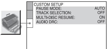 SONY CMT-WS2D - Select "CUSTOM SETUP" in the Setup Display. - 1