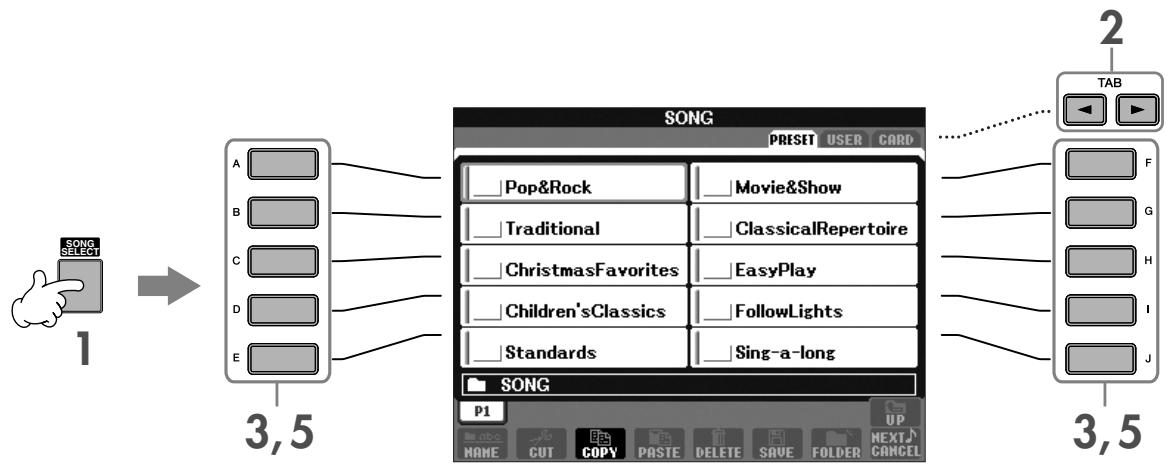 SONY CVP305 - Fonctionnement de l'écran File Selection - 1