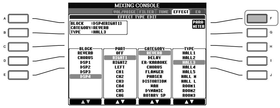 SONY CVP305 - ■ Sélection d'un type d'effet - 4