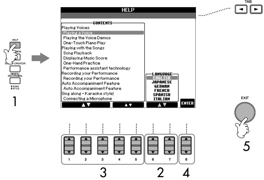 SONY CVP305 - Appuyez sur la touche [HELP] pour appeler l'écran Help. - 1