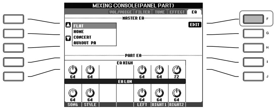 SONY CVP305 - ■ Edition et sauvegarde de l'EQ sélectionné - 1