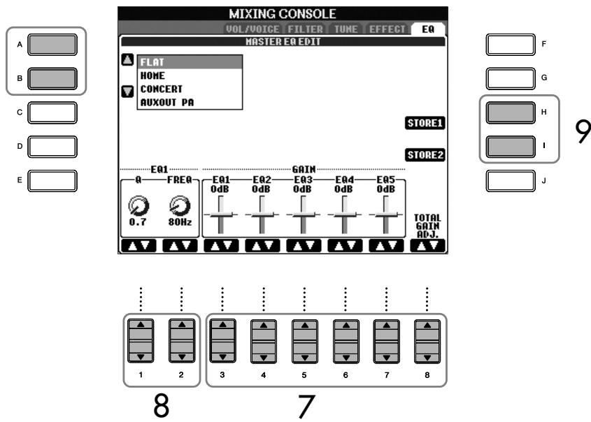 SONY CVP305 - ■ Edition et sauvegarde de l'EQ sélectionné - 2