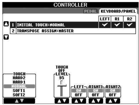 SONY CVP305 - Appuyez sur la touche [A] pour selectionner « 1 INITIAL TOUCH » (1 Toucher initial). - 2