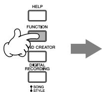 SONY CVP305 - Fonctionnement de l'écran Function (Fonction) - 1