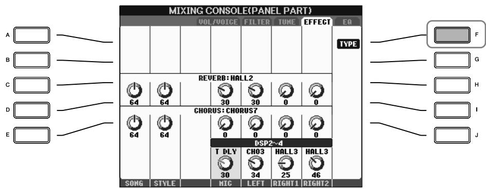 SONY CVP305 - ■ Sélection d'un type d'effet - 1