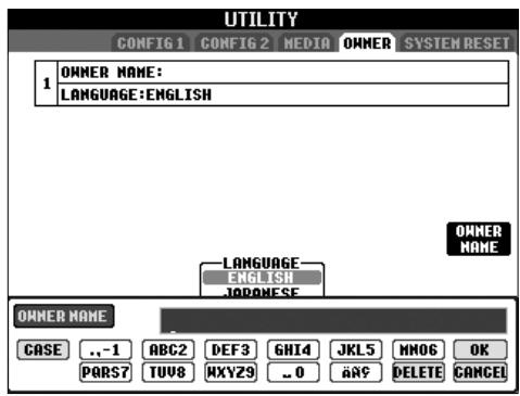 SONY CVP305 - Saisie du nom du propriétaire dans l'écran d'ouverture - 2