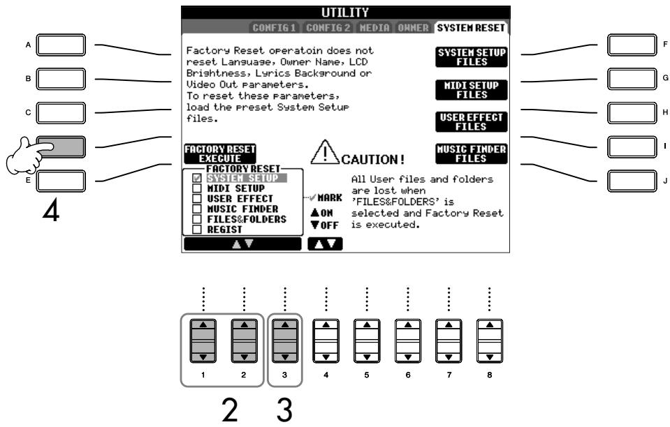 SONY CVP305 - Restauration des réglages programmes en usine pour chaque élément - 1