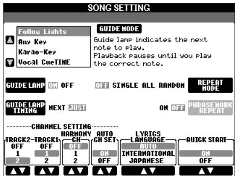 SONY CVP305 - Exemple d'emploi de I'écran de fonction Guide - 5