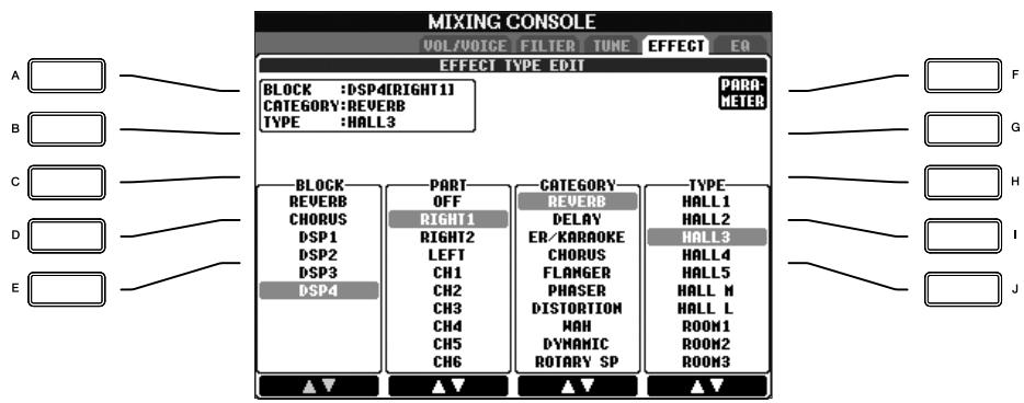 SONY CVP305 - ■ Sélection d'un type d'effet - 2