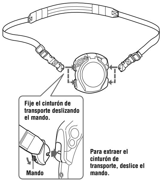 SONY D-7WD - Uso del cinturón de transporte (D-EG3 y D-EG7) - 2