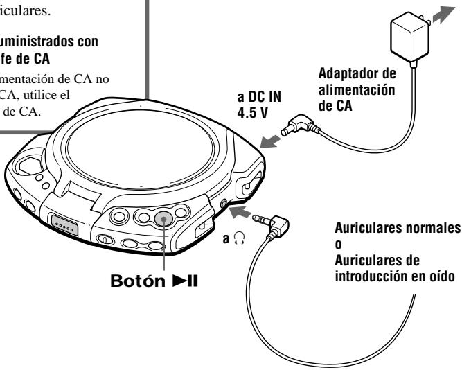 SONY D-7WD - Para los modelos suministrados con adaptor de enchufe de CA - 1