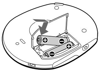 SONY D-CJ506CK - Insert two LR6 (size AA) batteries by matching the ⊕ to the diagram in the battery compartment. - 1