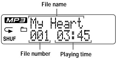 File name MP3 SHUF My Heart M01 83:45 File number Playing time