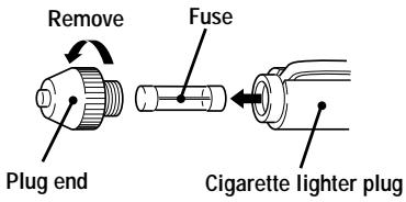 Remove Plug end Fuse Cigarette lighter plug