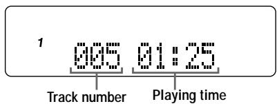 1 005 01:25 Track number Playing time