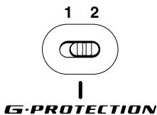 SONY D-CS901 - Ajuste G-PROTECTION (debajo de la tapa) en “1” o “2”. - 1